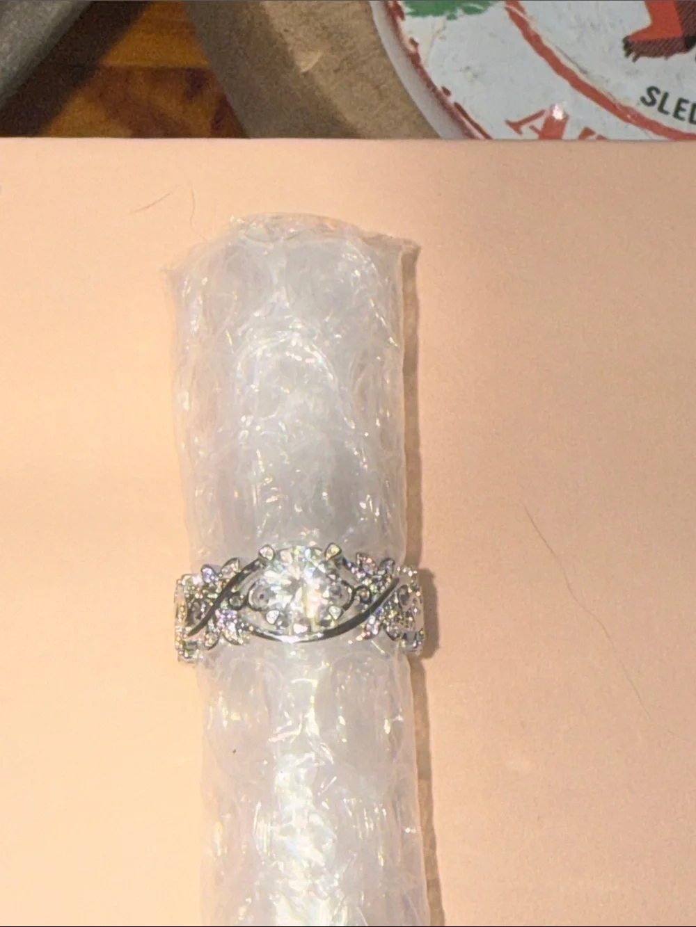 GRA CERTIFIED MOISSANITE DIAMOND 1CT silver baked Filigree Engagement Ring